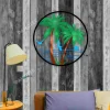 Palm Trees And Seagulls Metal Sign, Palms, Seagulls Patio Wall Hanging