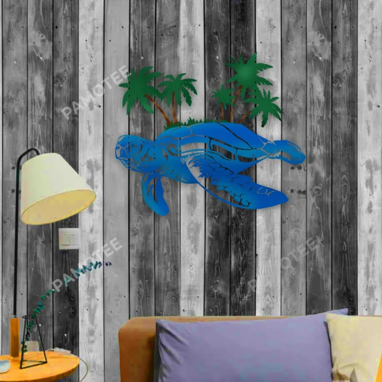 Island On The Back Of Turtle Metal Sign, Beach House Decoration Ideas