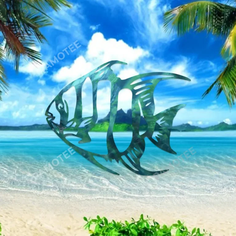Angelfish Metal Sign, Angelfish Gift For Fishers
