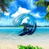 Surfing Man Metal Art, Surfing Man Beach Stainless Decoration