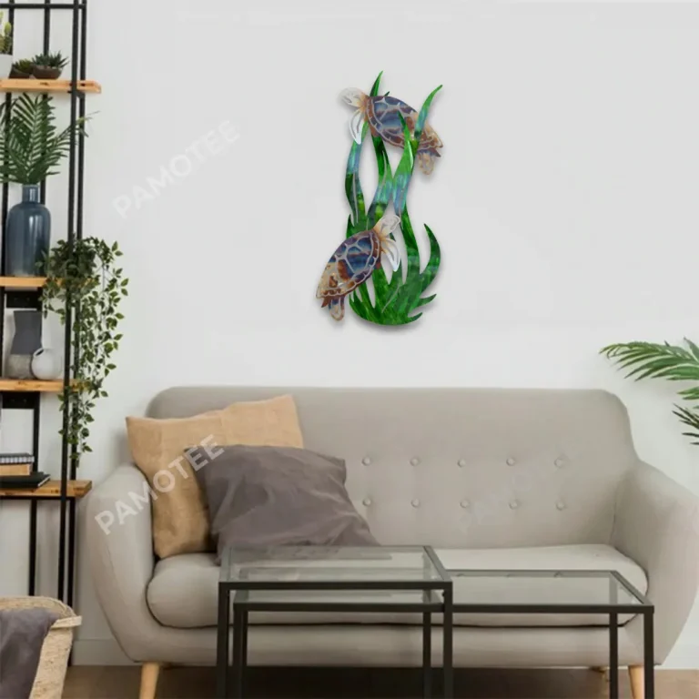 Turtles Under The Sea Metal Art, Turtles Gift For Mother