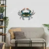 Crab Colored Metal Sign, Crab Ship Decor