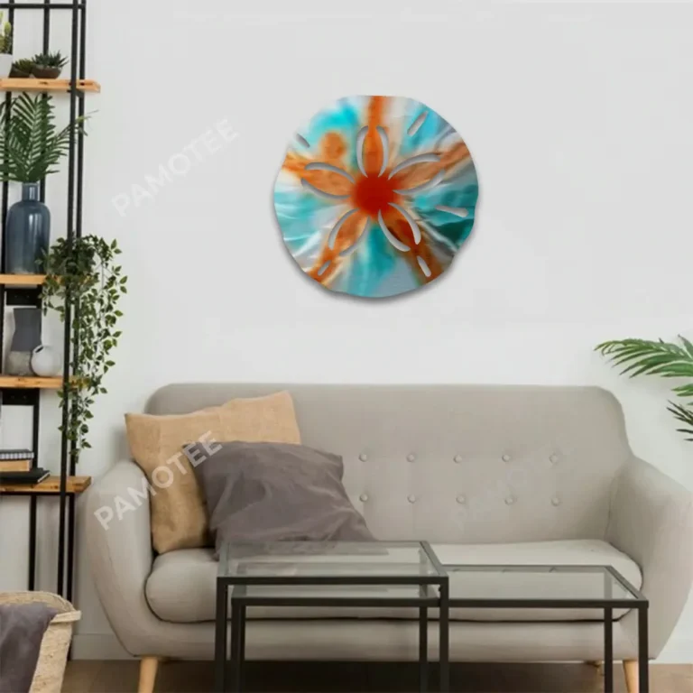 Sand Dollar Colored Metal Sign, Sand Dollar Housewarming Beach Accent
