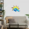 Sun And Wave Metal Wall Art, Beach House Rust Resistant Wall Decor