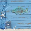 Blue Rustic Carp Fish Metal Art, Rustic Carp Father's Day Gift