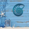 Round Shell Metal Art, Round Shell Evergreen Beach Artwork