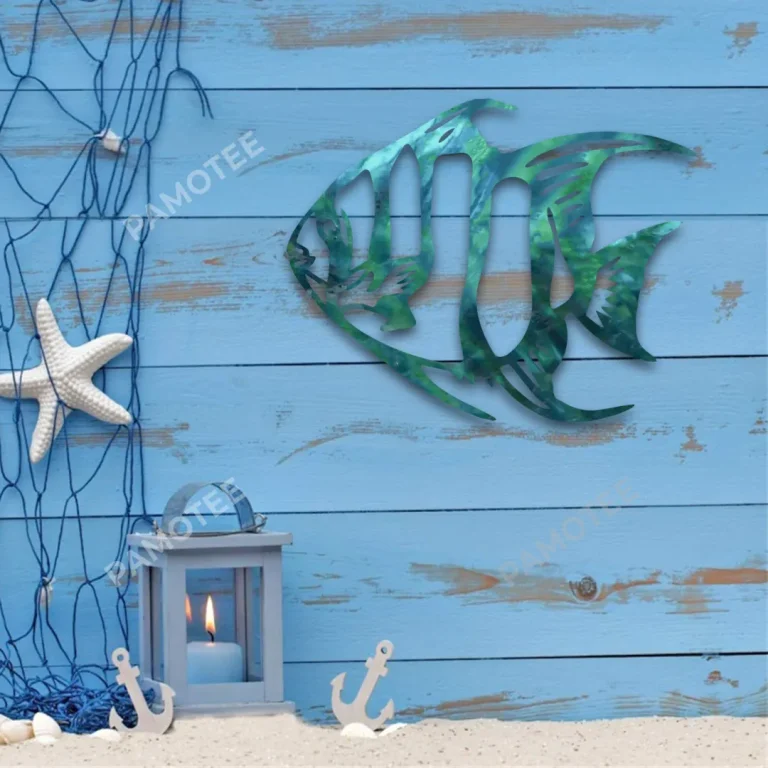Angelfish Metal Sign, Angelfish Gift For Fishers