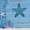 Blue Starfish Metal Wall Art, Starfish Summer Beach Door Hanging