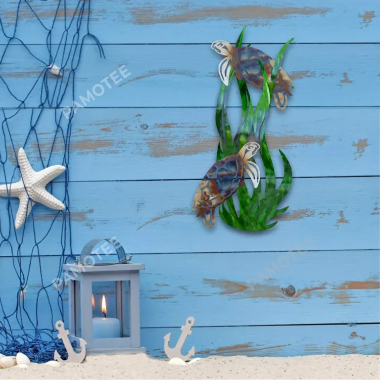 Turtles Under The Sea Metal Art, Turtles Gift For Mother