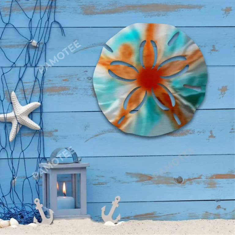 Sand Dollar Colored Metal Sign, Sand Dollar Housewarming Beach Accent