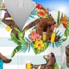 Bear Drinking Beer Hawaiian Shirt, Campsite Outfit, Aloha Shirt For Mens, Womens