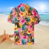 Funny Bear Pink Hawaii Shirt, Vintage Camping Shirt, Aloha Shirt For Mens, Womens