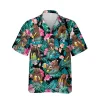 Drunk Bear Hibicus Flowers Hawaiian Shirt, Brewery Summer Outfit, Aloha Shirt For Mens, Womens