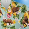 Funny Bear And Pineapple Hawaiian Shirt, Gift For Mom, Aloha Shirt For Mens, Womens