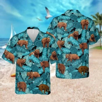 Grizzly Bear Hawaiian Shirt, 3d Beach Shirt, Aloha Shirt For Mens, Womens