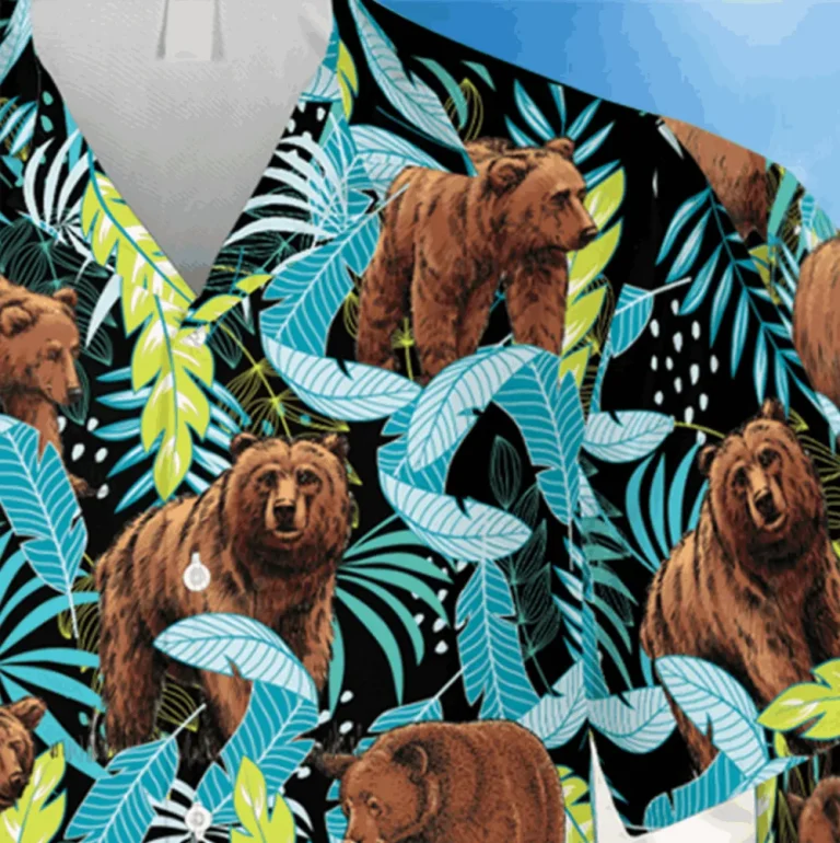 Tropical Bear Hawaii Shirt, Aloha T-shirt, Aloha Shirt For Mens, Womens