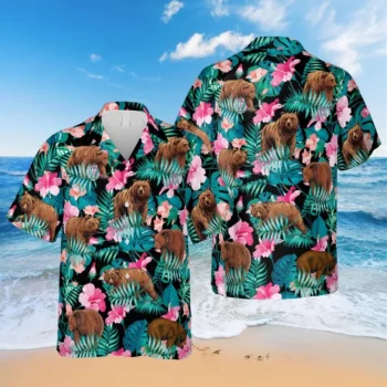 Tropical Plants Grizzly Bear Hawaii Shirt, Summer Outfit, Aloha Shirt For Mens, Womens