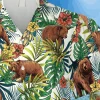 Summer Grizzly Bear Hawaiian T-shirt, Mother's Day Gift, Aloha Shirt For Mens, Womens