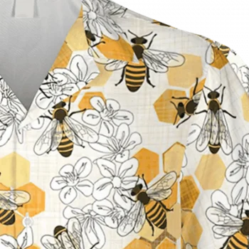 Honey Bee White Hawaii Shirt, Mother's Day Gift, Aloha Shirt For Mens, Womens