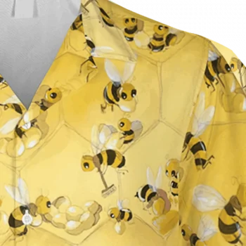 Honey Bee Yellow Hawaii Shirt, Gift For Her, Aloha Shirt For Mens, Womens