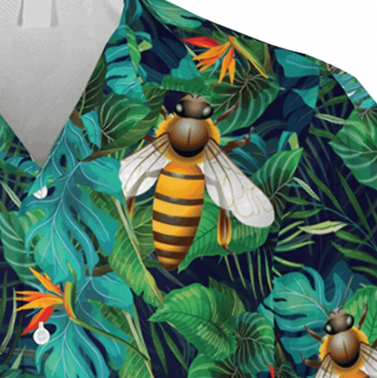 Funny Bee Green Hawaii Shirt, Gift For Bee Lovers, Aloha Shirt For Mens, Womens