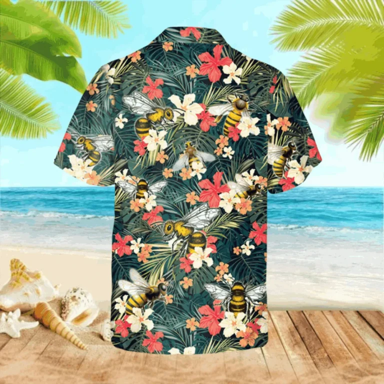 Bee Hawaiian Shirt, Island T-shirt, Mother's Day Gift Idea, Aloha Shirt For Mens, Womens