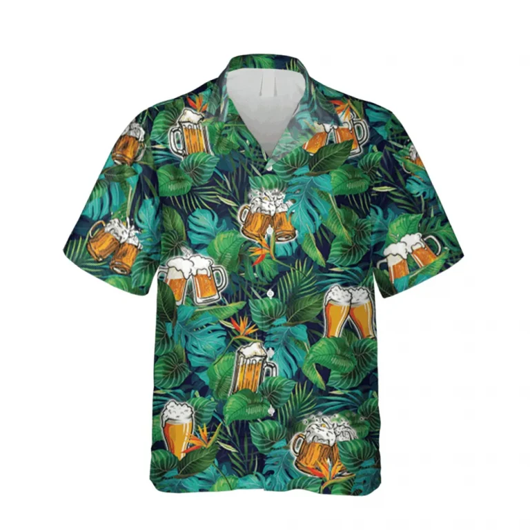 Beer Cups Green Hawaii Shirt, Brewery Apparel, Aloha Shirt For Mens, Womens