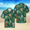 Bengal Cats Sticking Out Tongue Green Hawaii Shirt, Aloha Clothing, Aloha Shirt For Mens, Womens