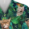 Bengal Cats Sticking Out Tongue Green Hawaii Shirt, Aloha Clothing, Aloha Shirt For Mens, Womens