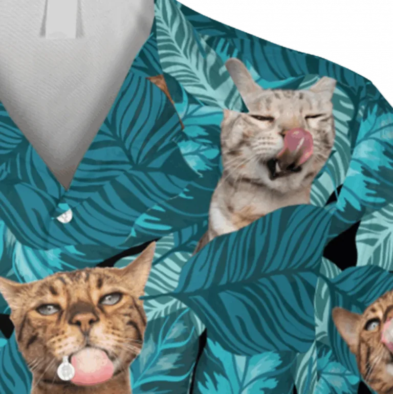 Bengal Cat Tropical Hawaii T-shirt, Gift For Cat Mom, Aloha Shirt For Mens, Womens