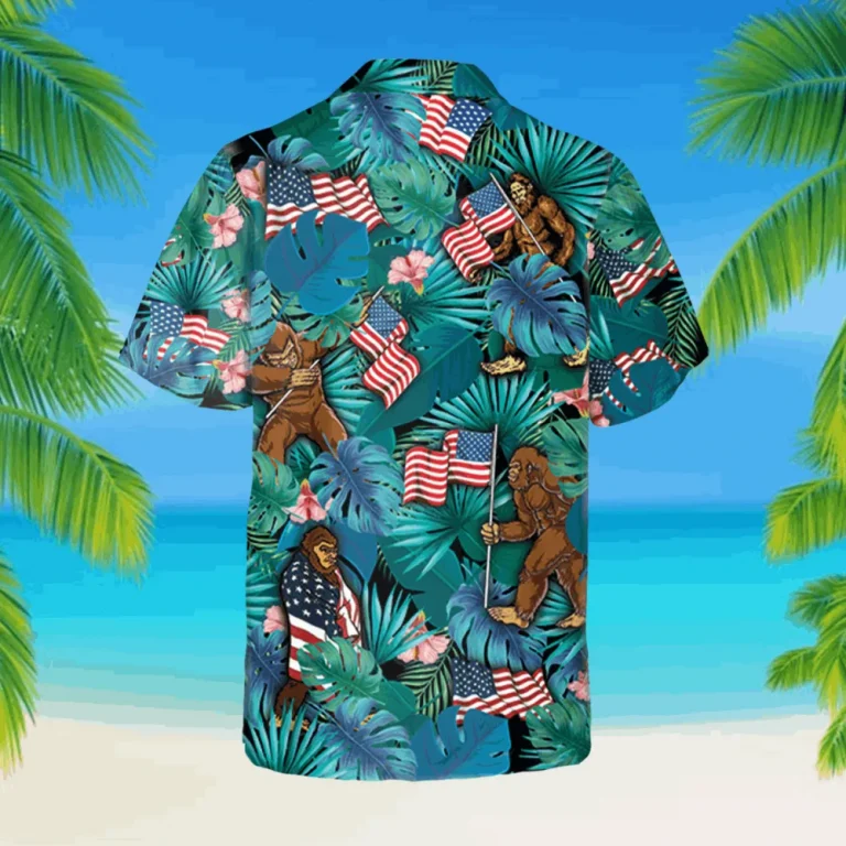 Funny Bigfoot Tropical Hawaii Shirt, Gift For Dad, Aloha Shirt For Mens, Womens