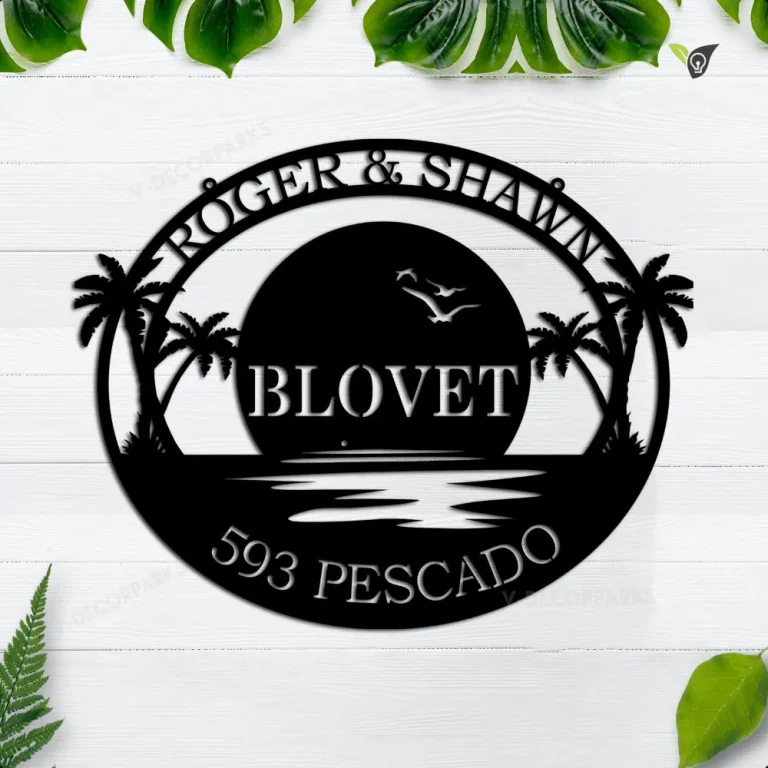 Personalized Metal Beach House Sign, Metal Lake House Sign, Beach House Sign, Custom Beach Sign, Custom River House Sign, Lakehouse Sign