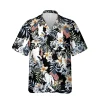 Floral Bigfoot Black Hawaiian Shirt, Summer T-shirt For Men, Aloha Shirt For Mens, Womens