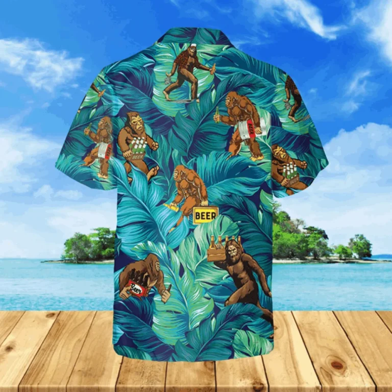 Hilarious Bigfoot Drunk Hawaiian Shirt, Aloha T-shirt, Aloha Shirt For Mens, Womens