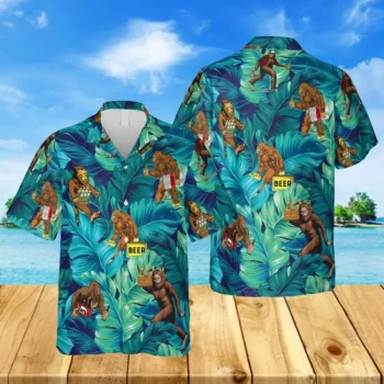 Hilarious Bigfoot Drunk Hawaiian Shirt, Aloha T-shirt, Aloha Shirt For Mens, Womens