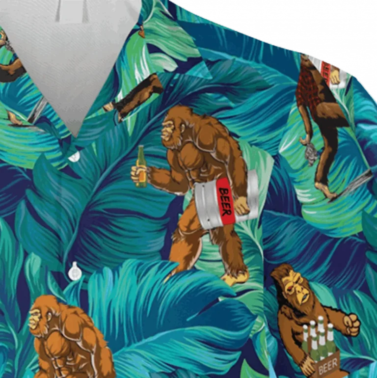 Hilarious Bigfoot Drunk Hawaiian Shirt, Aloha T-shirt, Aloha Shirt For Mens, Womens