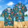 Drunk Bigfoot And Hibicus Flowers Blue Hawaii Shirt