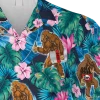 Drunk Bigfoot And Hibicus Flowers Blue Hawaii Shirt