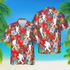 Vintage Bigfoot Red Hawaiian Shirt, Gift For Husband, Aloha Shirt For Mens, Womens