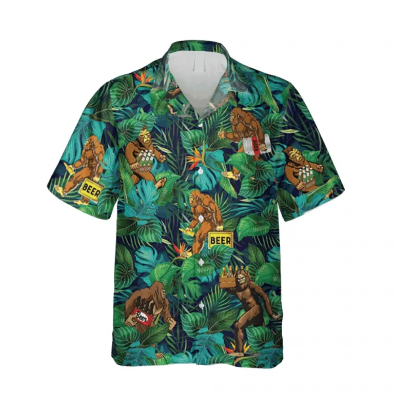 Funny Bigfoot Goes Camping Hawaiian Shirt, Camper Clothing, Aloha Shirt For Mens, Womens