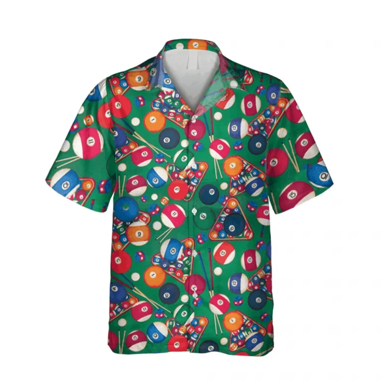 Billards Table Hawaii Shirt, Cues, Billards Balls Summer Clothing, Aloha Shirt For Mens, Womens