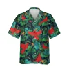 Cardinal Tropical Hawaiian Shirt, Green Clothing For Him, Aloha Shirt For Mens, Womens