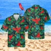 Cardinal Tropical Hawaiian Shirt, Green Clothing For Him, Aloha Shirt For Mens, Womens