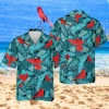 Red Cardinal Blue Hawaii T-shirt, Summer Outfit For Men, Aloha Shirt For Mens, Womens