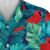 Cardinal Birds Tropical Leaves Hawaiian Shirt, Beach Shirt, Aloha Shirt For Mens, Womens