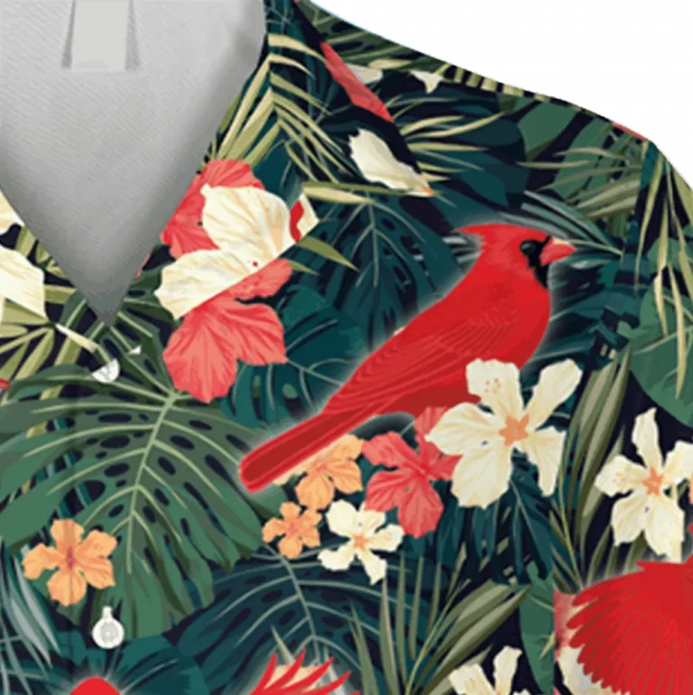 Cardinal Birds Tropical Hawaiian T-shirt, Reyn Spooner Shirts For Husband, Aloha Shirt For Mens, Womens