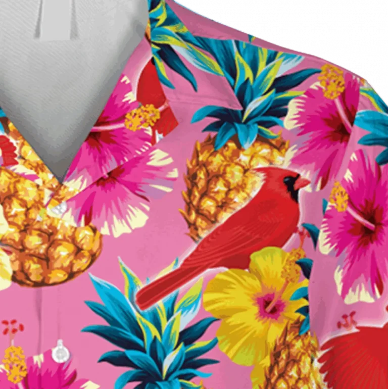 Cardinal Bird Pink Hawaiian Shirt, Mother's Day Gift Ideas, Aloha Shirt For Mens, Womens