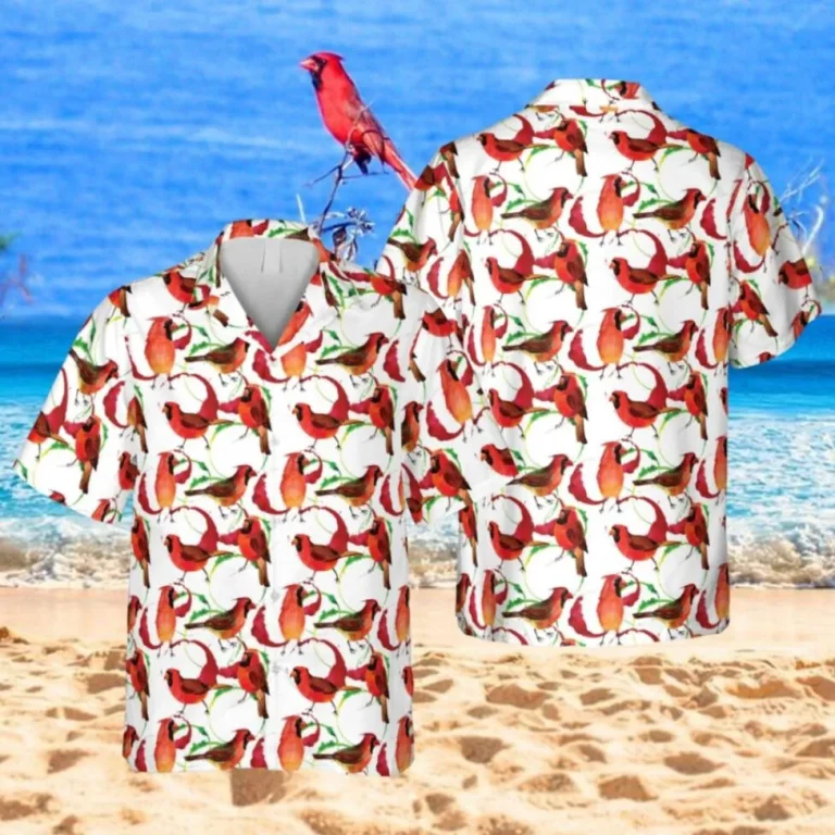 Northern Cadinal Birds Funny Hawaii Shirt, Kahala Shirts, Aloha Shirt For Mens, Womens