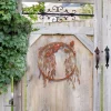 Birds And Willow Wreath Rustic Metal Garden Art, Willow Steel Art For Fence