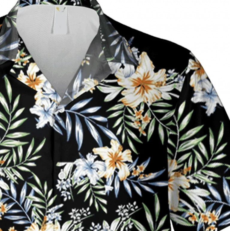 Black Floral 3d Hawaii Shirt, Father's Day Gift, Aloha Shirt For Mens, Womens